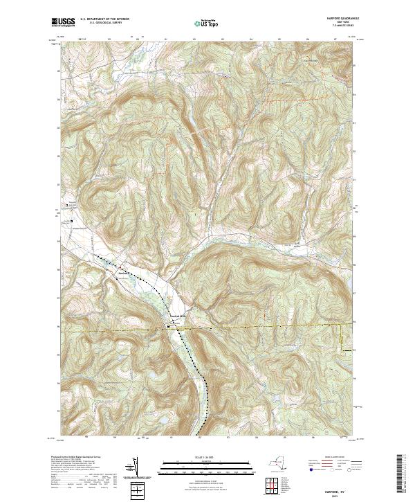 US Topo 7.5-minute map for Harford NY