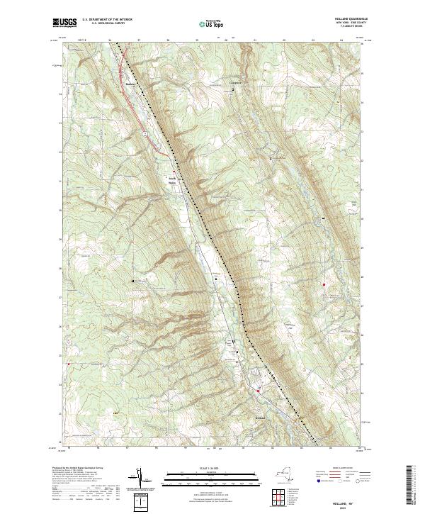 US Topo 7.5-minute map for Holland NY