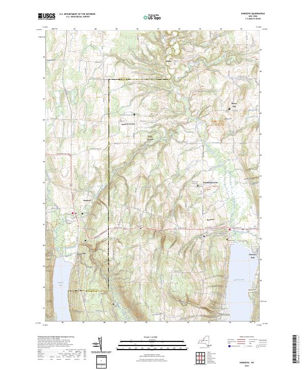 US Topo 7.5-minute map for Honeoye NY