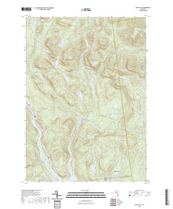 US Topo 7.5-minute map for Hope Falls NY