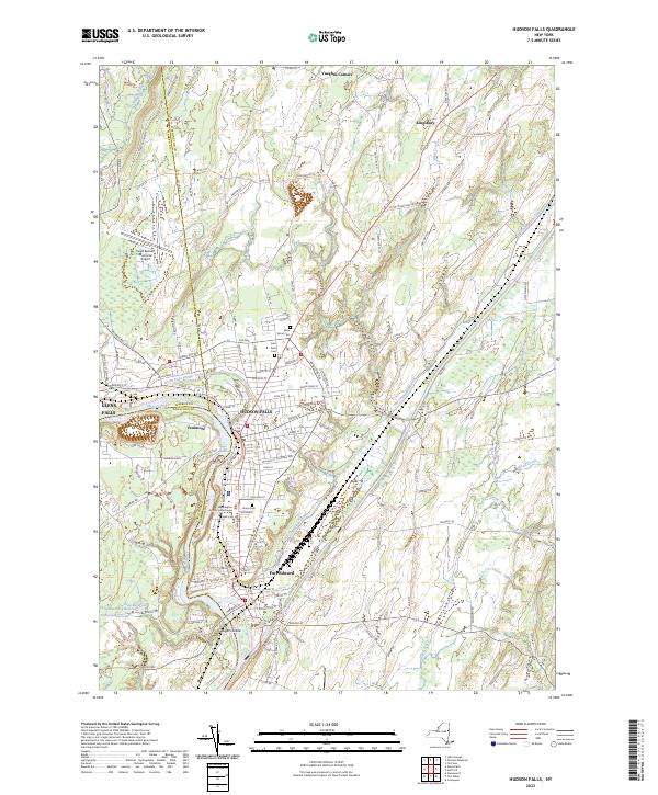 US Topo 7.5-minute map for Hudson Falls NY