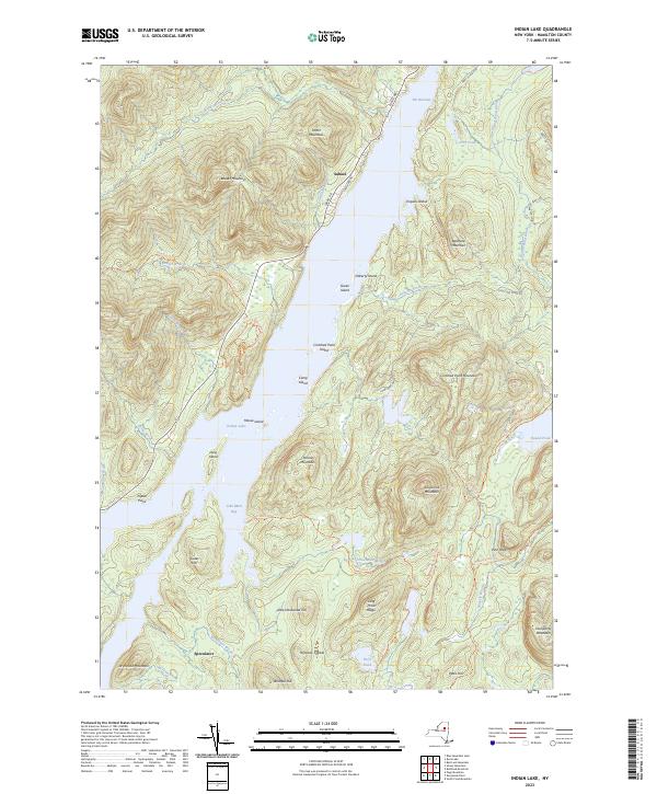 US Topo 7.5-minute map for Indian Lake NY