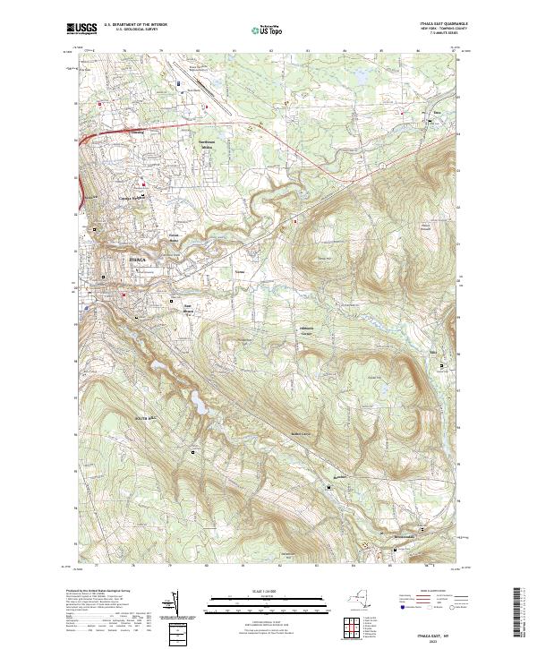 US Topo 7.5-minute map for Ithaca East NY