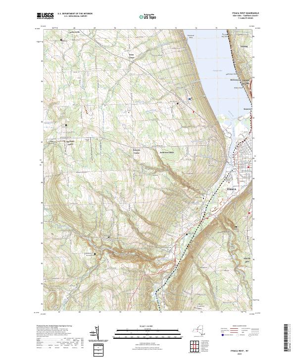 US Topo 7.5-minute map for Ithaca West NY