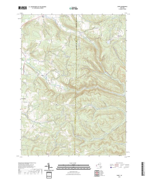 US Topo 7.5-minute map for Ivory NY