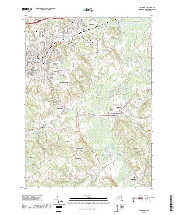 US Topo 7.5-minute map for Jamestown NY