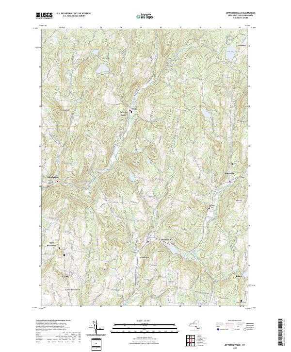 US Topo 7.5-minute map for Jeffersonville NY