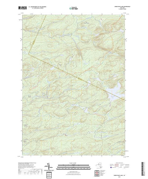 US Topo 7.5-minute map for Jerseyfield Lake NY