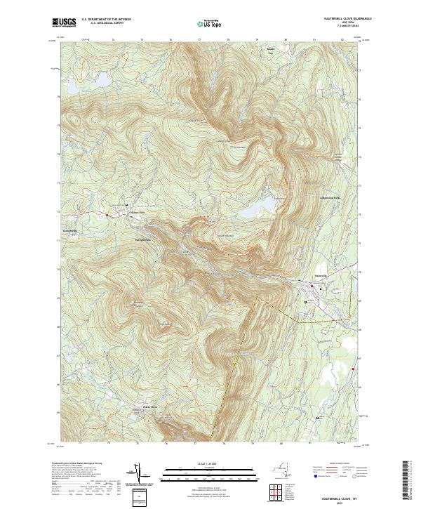 US Topo 7.5-minute map for Kaaterskill Clove NY