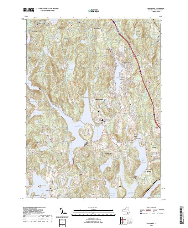 US Topo 7.5-minute map for Lake Carmel NY