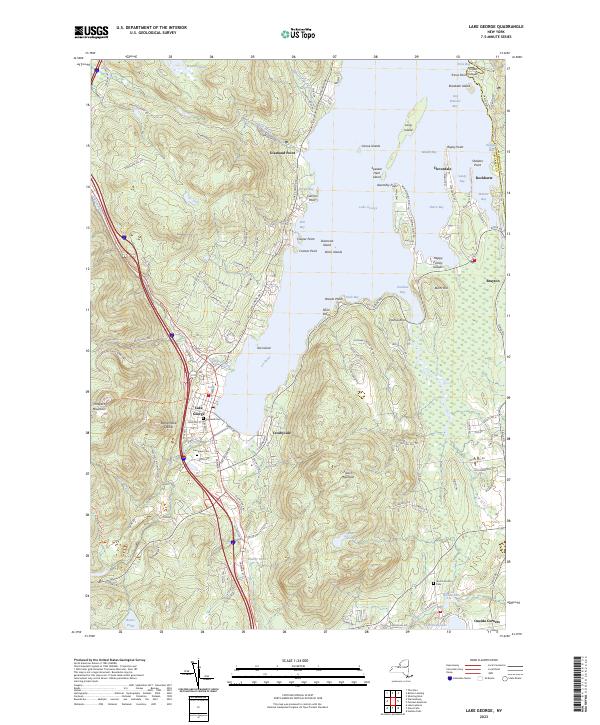 US Topo 7.5-minute map for Lake George NY