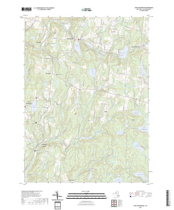 US Topo 7.5-minute map for Lake Huntington NY