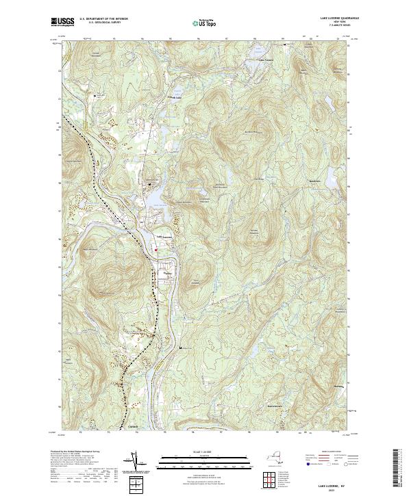 US Topo 7.5-minute map for Lake Luzerne NY