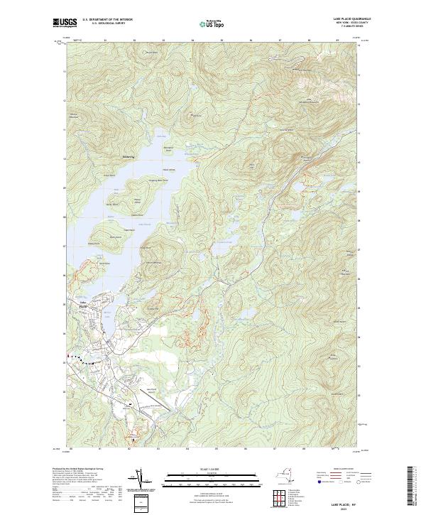 US Topo 7.5-minute map for Lake Placid NY