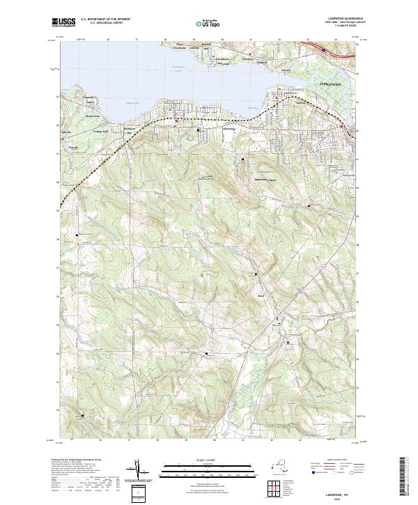 US Topo 7.5-minute map for Lakewood NY