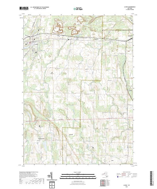 US Topo 7.5-minute map for Le Roy NY