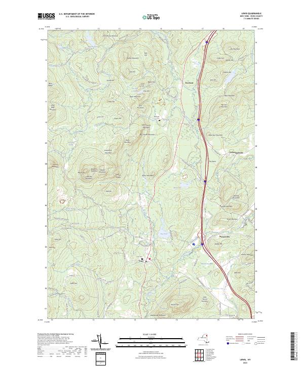 US Topo 7.5-minute map for Lewis NY