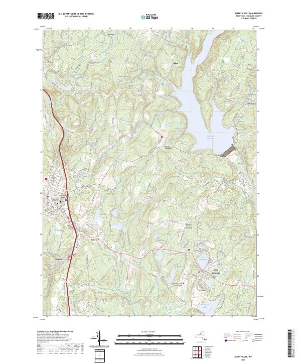 US Topo 7.5-minute map for Liberty East NY