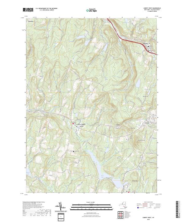 US Topo 7.5-minute map for Liberty West NY