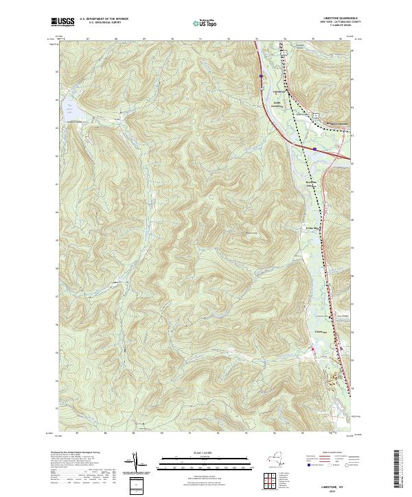 US Topo 7.5-minute map for Limestone NY