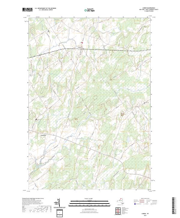 US Topo 7.5-minute map for Lisbon NY