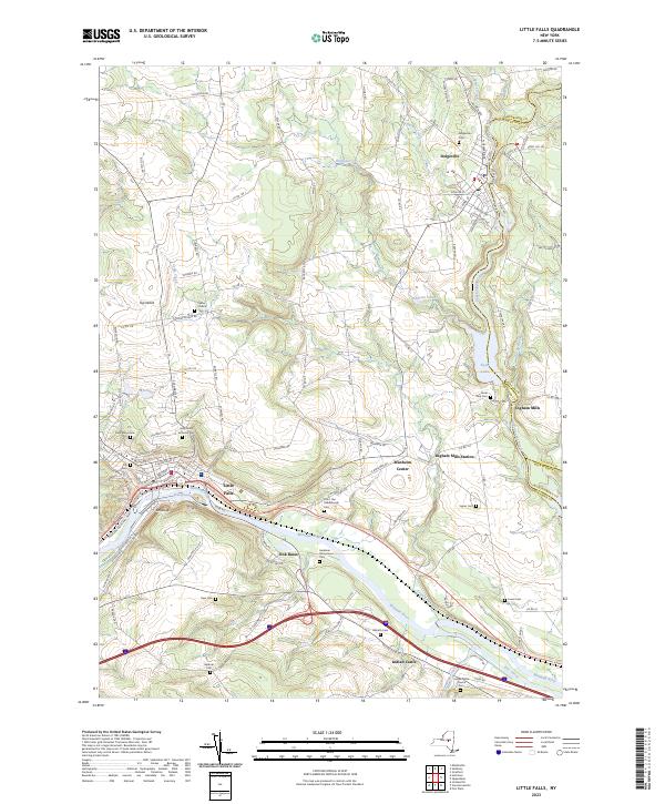 US Topo 7.5-minute map for Little Falls NY