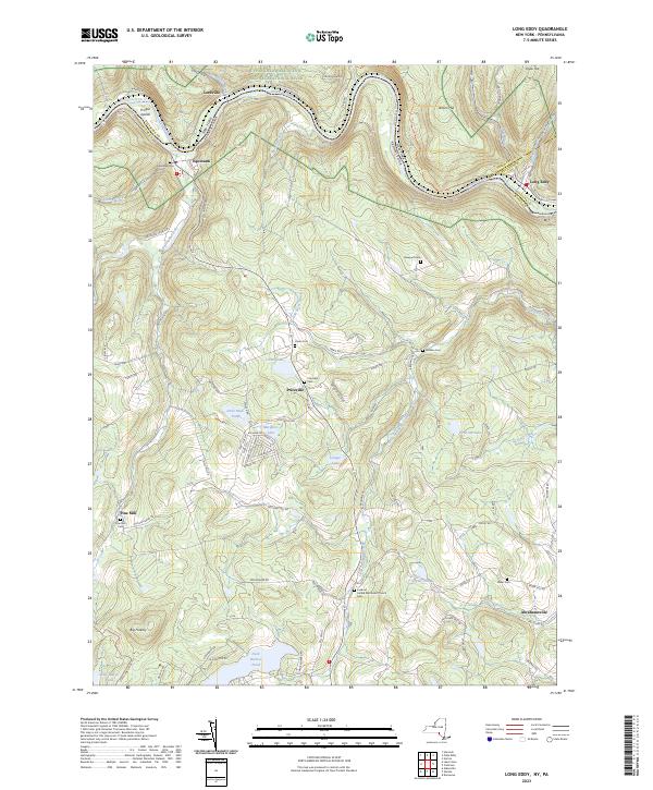 US Topo 7.5-minute map for Long Eddy NYPA