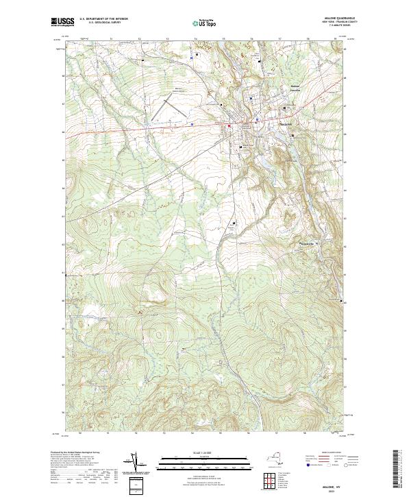 US Topo 7.5-minute map for Malone NY