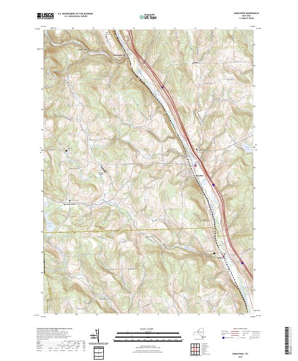 US Topo 7.5-minute map for Marathon NY