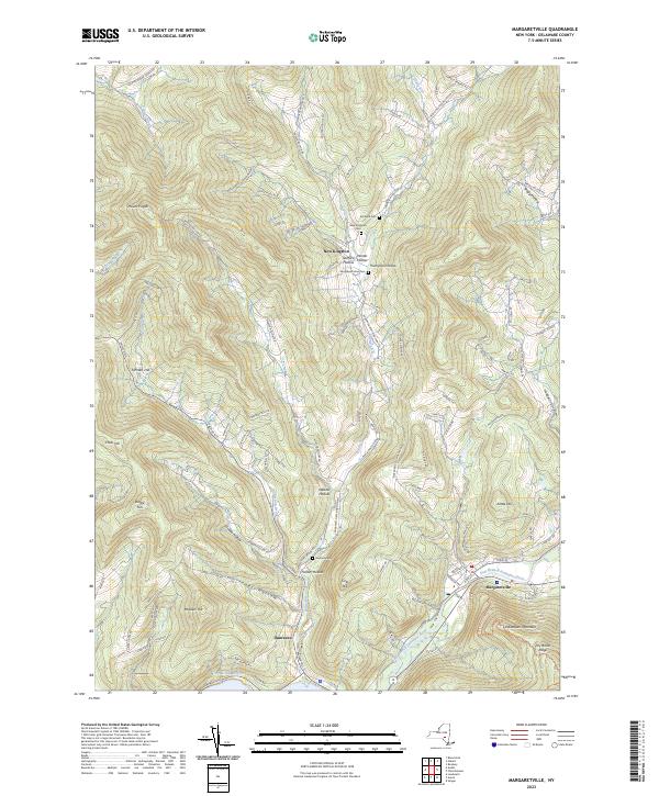 US Topo 7.5-minute map for Margaretville NY