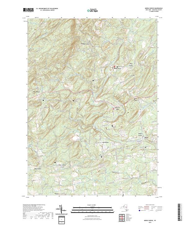 US Topo 7.5-minute map for Middle Grove NY