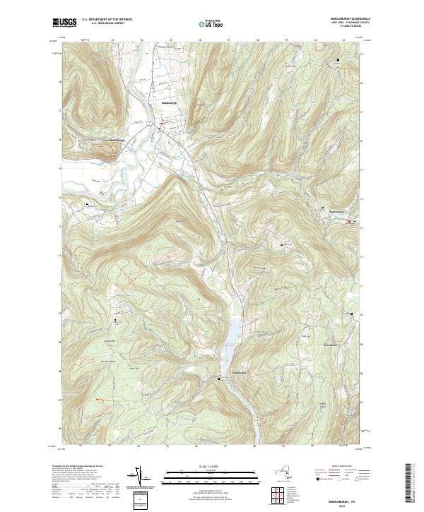 US Topo 7.5-minute map for Middleburgh NY