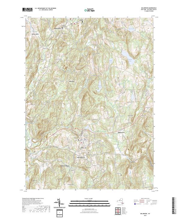 US Topo 7.5-minute map for Millbrook NY