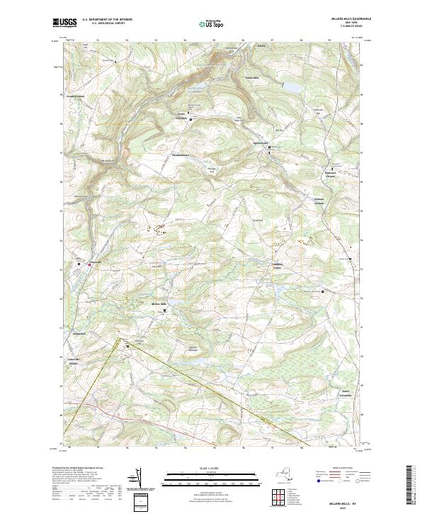 US Topo 7.5-minute map for Millers Mills NY