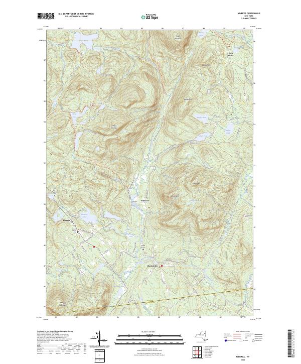 US Topo 7.5-minute map for Minerva NY