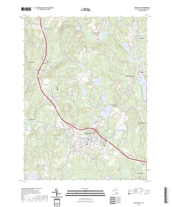 US Topo 7.5-minute map for Monticello NY