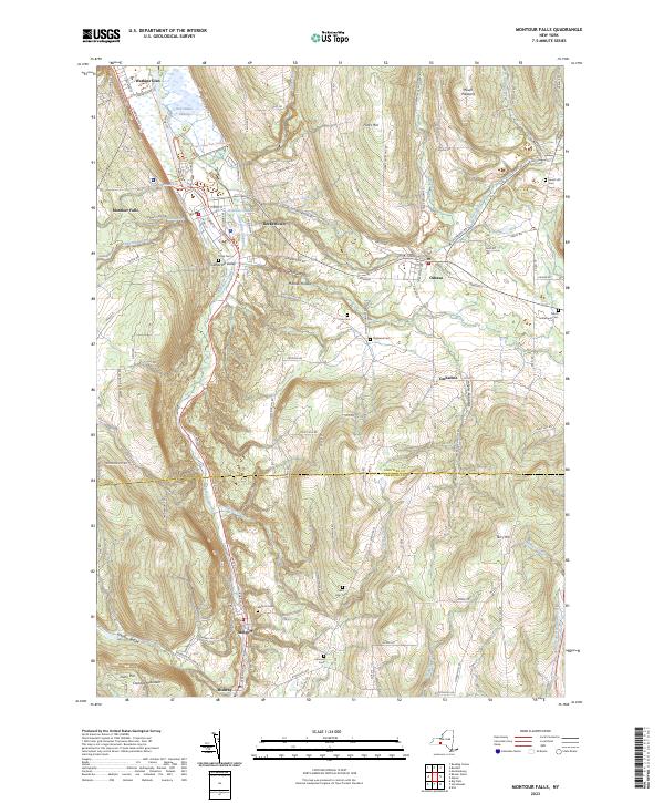 US Topo 7.5-minute map for Montour Falls NY