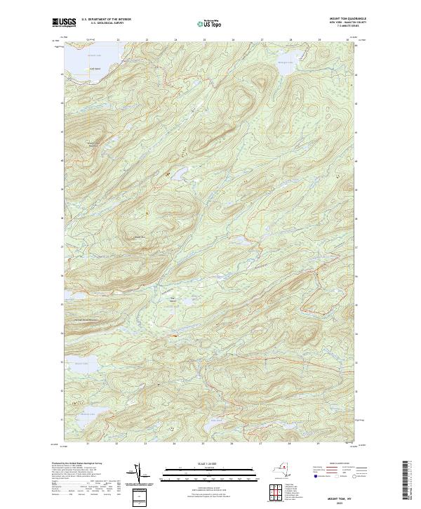 US Topo 7.5-minute map for Mount Tom NY