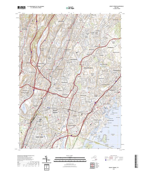 US Topo 7.5-minute map for Mount Vernon NY