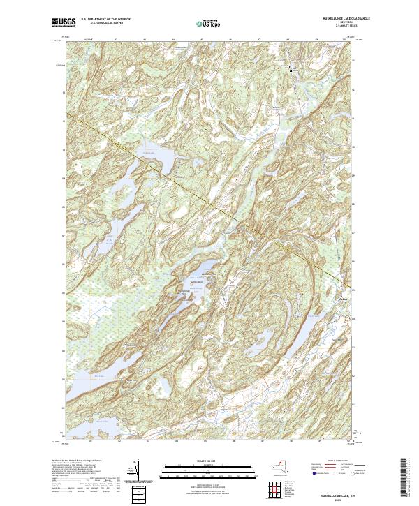 US Topo 7.5-minute map for Muskellunge Lake NY