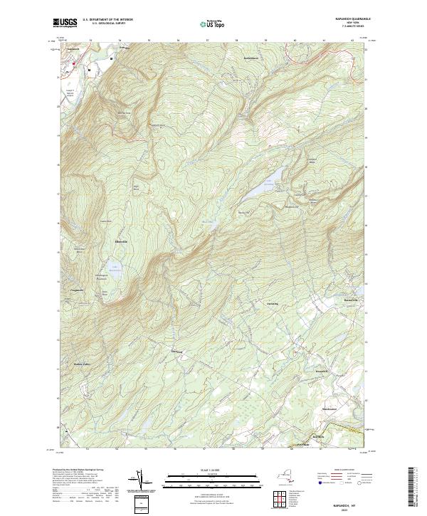 US Topo 7.5-minute map for Napanoch NY