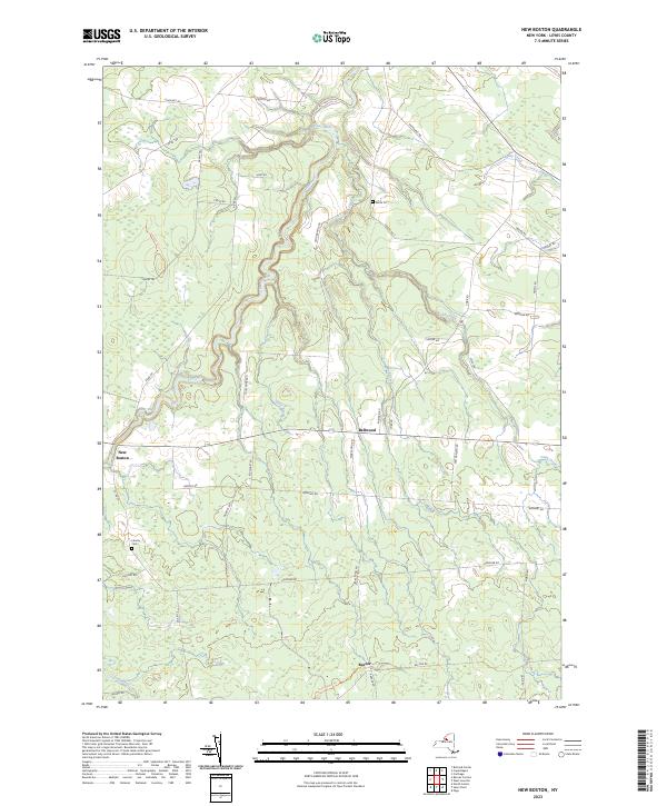 US Topo 7.5-minute map for New Boston NY