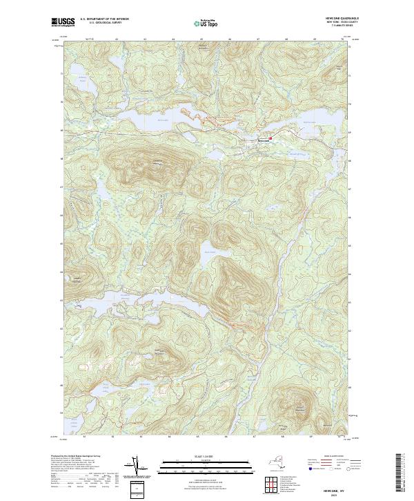 US Topo 7.5-minute map for Newcomb NY