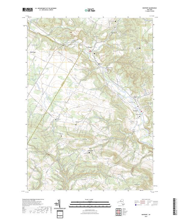 US Topo 7.5-minute map for Newport NY