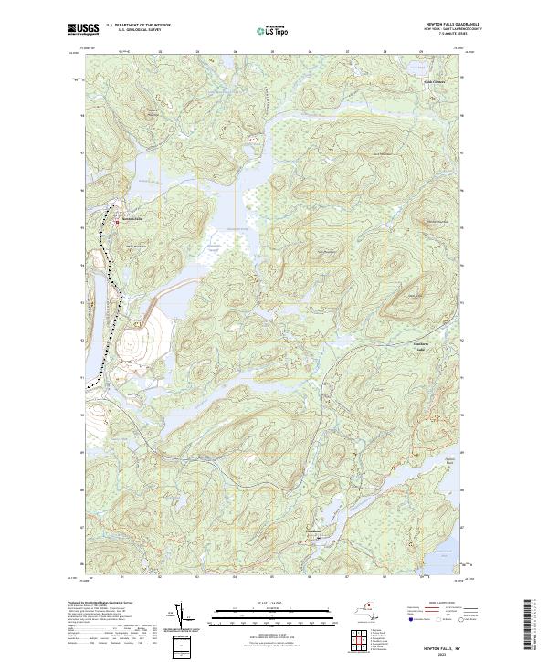 US Topo 7.5-minute map for Newton Falls NY