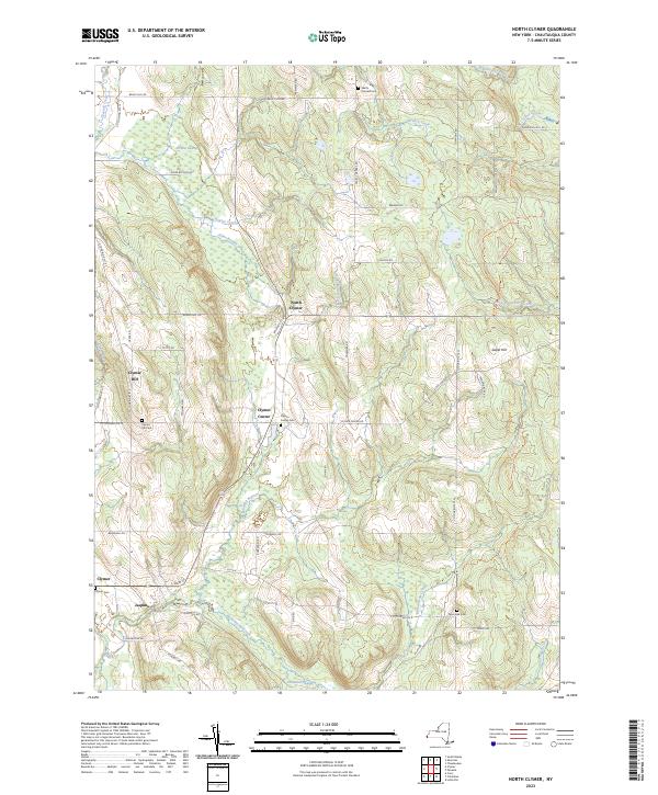 US Topo 7.5-minute map for North Clymer NY