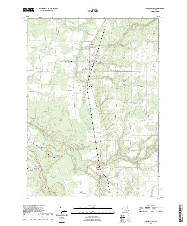 US Topo 7.5-minute map for North Collins NY