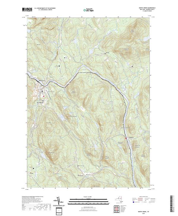 US Topo 7.5-minute map for North Creek NY