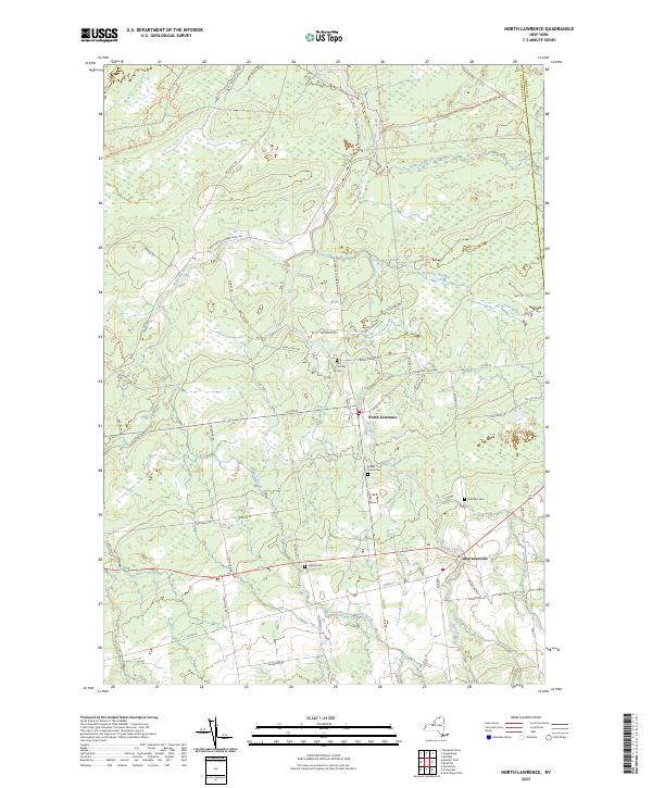 US Topo 7.5-minute map for North Lawrence NY