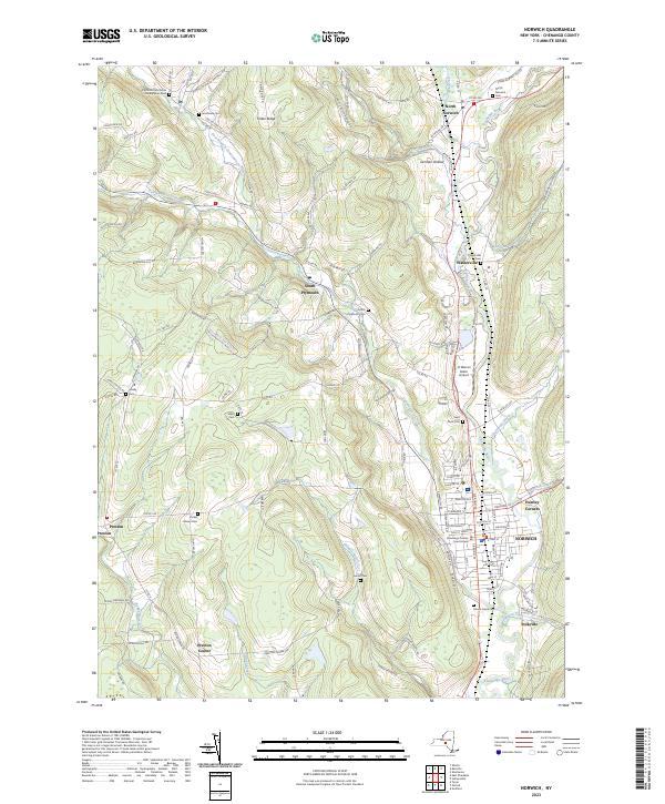 US Topo 7.5-minute map for Norwich NY